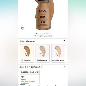 New nyx x2 caramel & x1 golden foundation